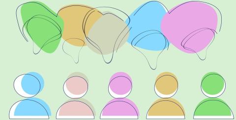 people baloons communication talking